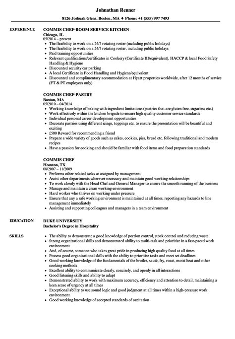 Commi Resume Sample