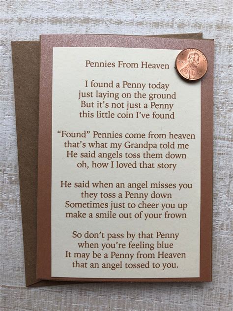 Pennies From Heaven Card - Etsy