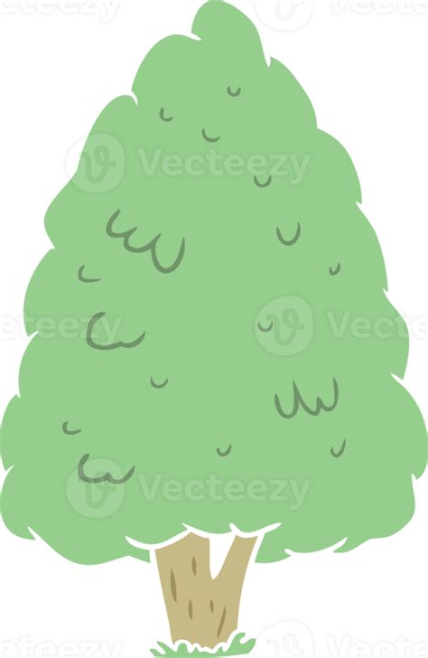 Flat Color Style Cartoon Tall Tree 44956759 Png