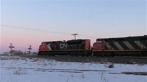 CN Train Spotting HD CN 8003 2411 Leads CN 301 West At Acheson AB 2