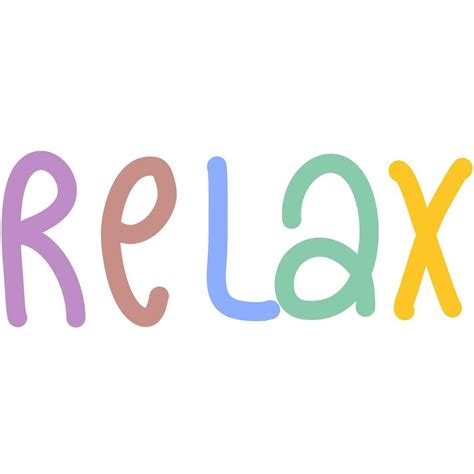 colorful word that says relax 27568286 Vector Art at Vecteezy