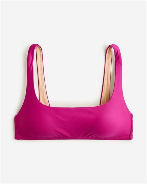 J Crew Squareneck Bikini Top In Purple Lyst