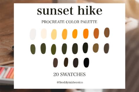 Sunset Hike Procreate Color Palette Graphic By Freshlymidwestco