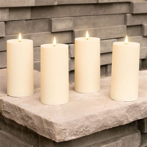 Outdoor Flameless Candles With Timer Waterproof 4 Pack 3x6 LED