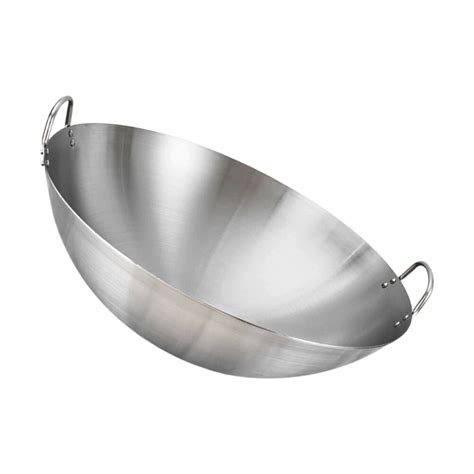 Stainless Steel Wok Pan Chinese Stir Fry Pan Asian Kitchen Wok With