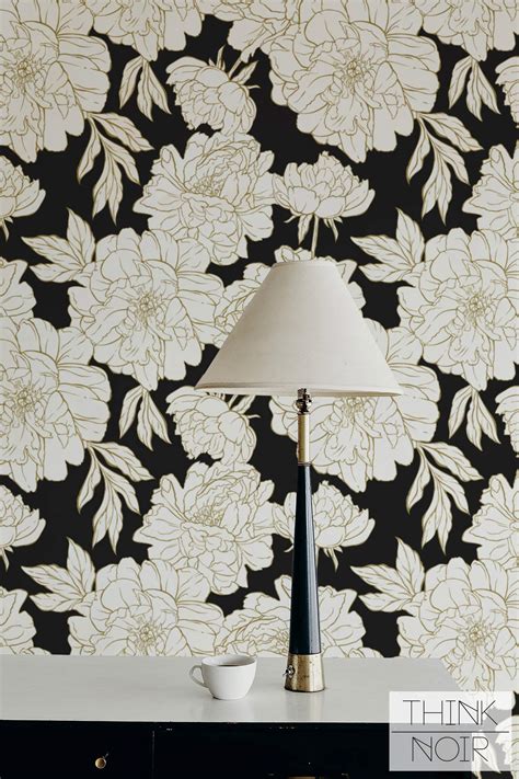 Stunning Black Wallpaper with White Design - Elevate Your Space