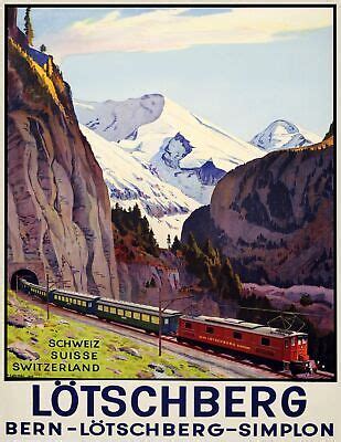 Decoration Poster Home Room Art Interior Design L Tschberg Tunnel Train