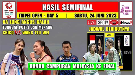 Hasil Semifinal Taipe Open 2023 Hari Ini Day 5 XD Malaysia Menang