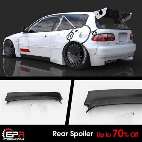 For Honda Eg Civic Hatch Back Rb Style Frp Unpainted Wide Body Rear