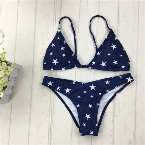 Evage Pitaya Midnight Star Print Pink Stars Bikini Set Brazilian Bikini