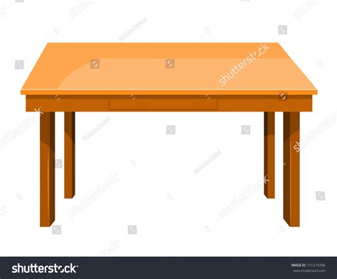 Wooden Table Isolated Illustration On White Stock Vector 151214396