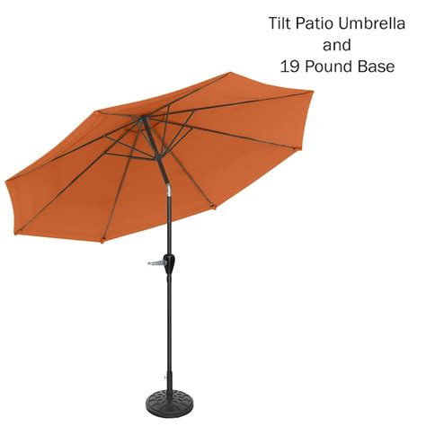 Pure Garden 10 Ft Market Patio Umbrella With Base In The Patio Umbrellas Department At