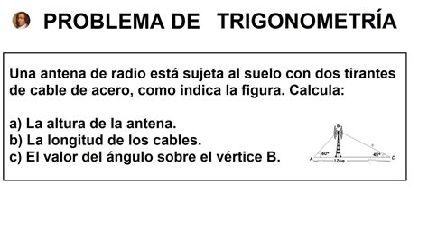 Matem Ticas Eso Problema De Trigonometr A Altura De Una Antena