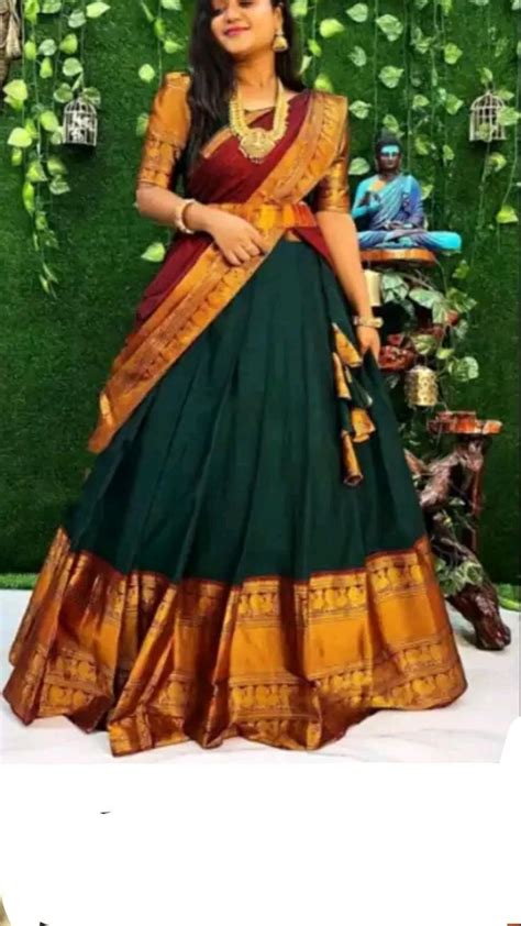 Pin By Kapuraveni Mythri On Pins By You Half Saree Designs Half