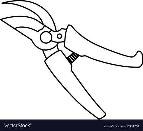 Pruning Shears Gardening Tool Royalty Free Vector Image