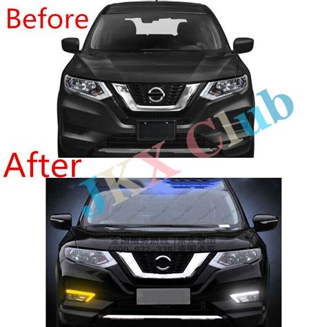 LED DRL Daytime Running Light Fog Wire Kit For Nissan Rogue X Trail