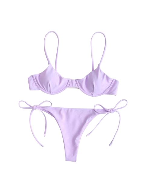 ZAXARRA Women Two Piece Swimsuit Swimwear Halter String Triangle Bikini