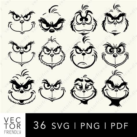 Grinch Face Svg Bundle Grinch Face Svg Png Cricut Grinch Svg Christmas Svg Grinch Face Png