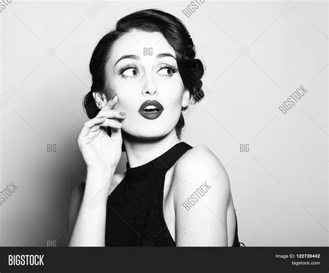 Surprised Retro Woman Image Photo Free Trial Bigstock