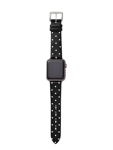 Black Dot Leather 3840mm Band For Apple Watch® Kate Spade New York Apple Watch Bands Women