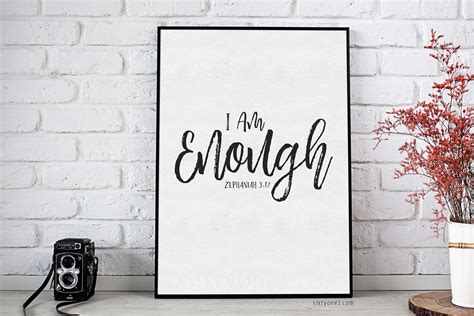 I Am Enough Zephaniah 317 Bible Verse Printable Art Black Etsy