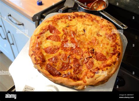 Sicilian deep crust pizza Stock Photo - Alamy