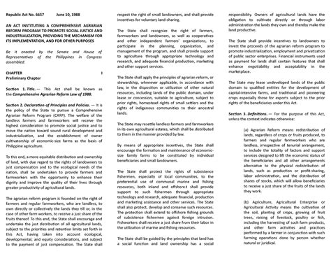 Republic-Act-No 6657 Agrarian Reform - Republic Act No. 6657 June 10 ...