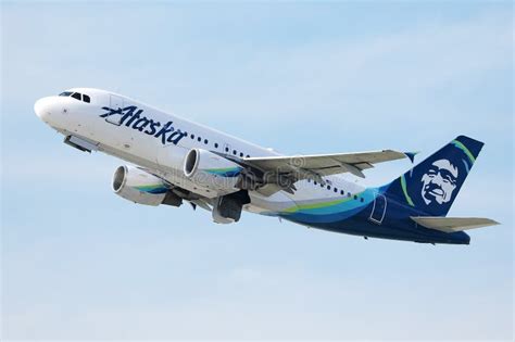 Alaska Airlines Taking Off from Los Angeles Airport LAX Editorial Image ...