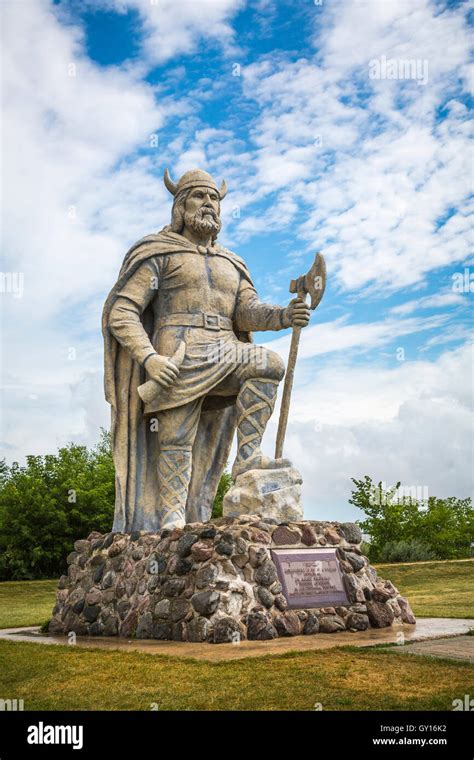 The Viking statue in Gimli, Manitoba, Canada Stock Photo - Alamy