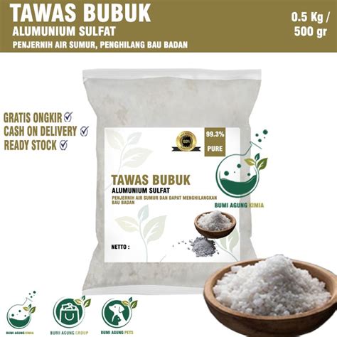 Jual TAWAS BUBUK 500G 500 GRAM ALUMUNIUM SULFATE SULFAT Kwalitas Top