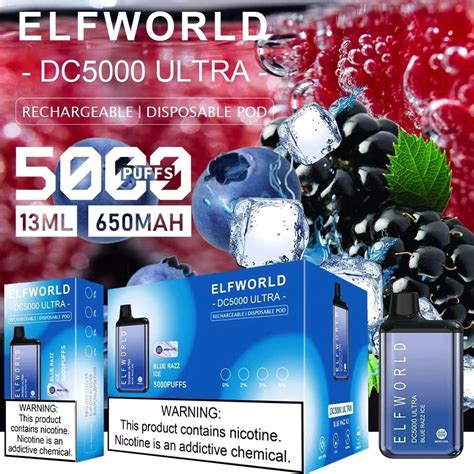 Authentic Elfworld 5000 Ultra E Cigarettes Disposable Bar Bc 5000 Puff