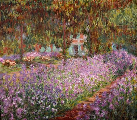 Kunstdruck Irisbeet In Monets Garten Von Monet Claude