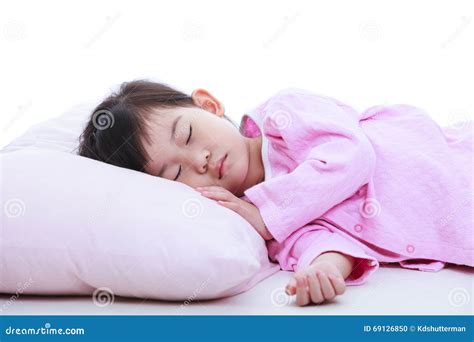 Healthy Children Concept Close Up Of Asian Girl Sleeping Peacefully