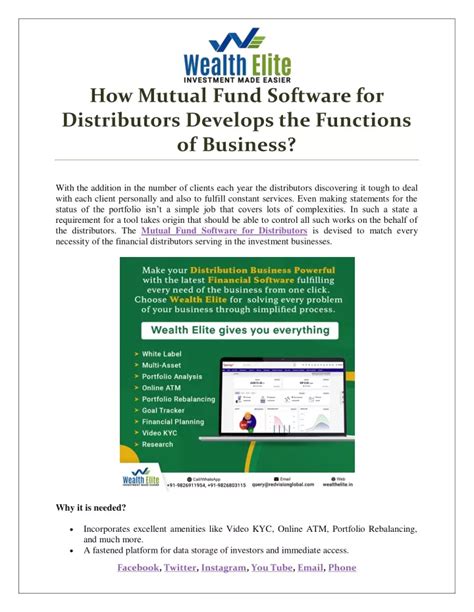 Ppt How Mutual Fund Software For Distributors Develops The Functions