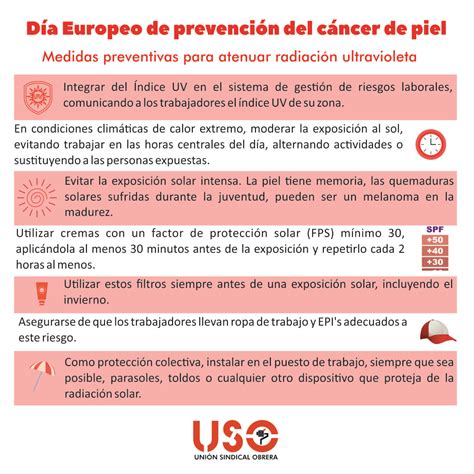 D A Europeo De La Prevenci N Del C Ncer De Piel Sindicato Uso