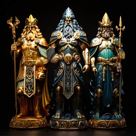 Ancient germanic gods made of glass with gold accents by Svea - Playground