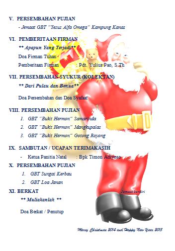 Contoh Susunan Acara Natal 52 Koleksi Gambar