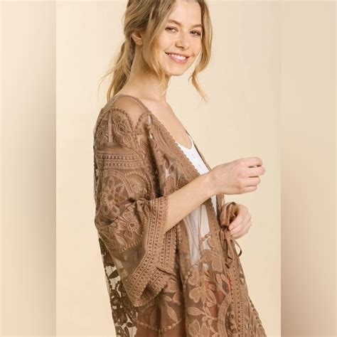 Umgee Tops Umgee Mocha Kimono Poshmark