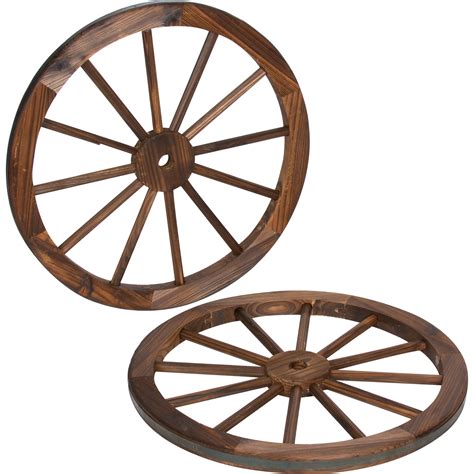 Trademark Innovations Decorative Vintage Wood Garden Wagon Wheel