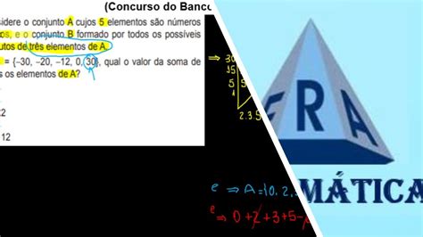 Concurso Banco Do Brasil Considere O Conjunto A Cujos