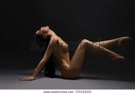 Nude Graceful Tanned Brunette Posing Provocatively Stock Photo Shutterstock