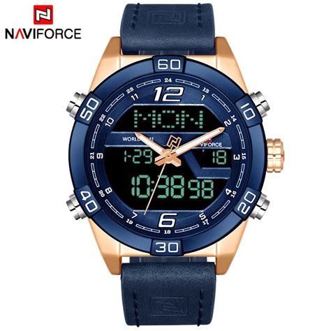 Naviforce relógio esportivo masculino relógio de pulso impermeável de