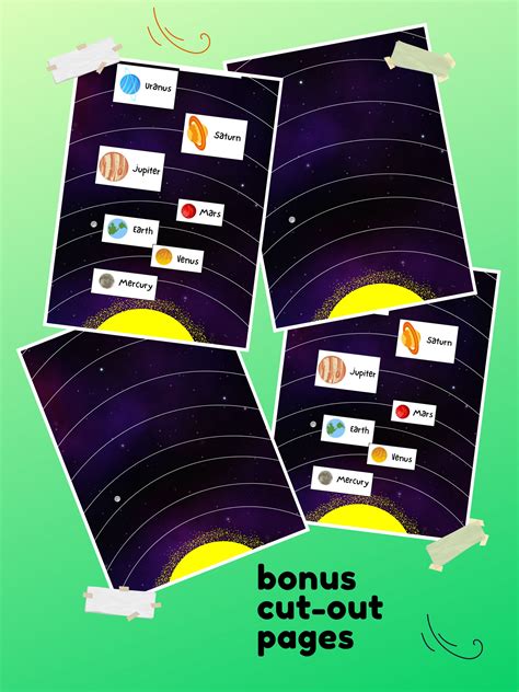 Solar System, Kids Learning, Bonus Cut-out Page 8/9 Planets - Etsy