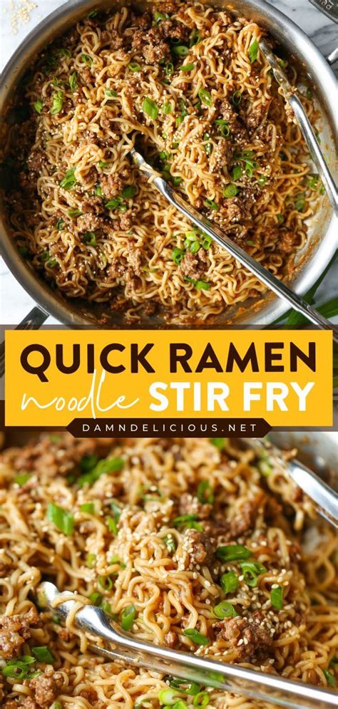 Quick Ramen Noodle Stir Fry Recipe Damn Delicious Yemek Tarifi