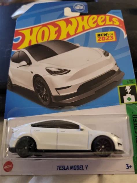 HOT WHEELS TESLA Model Y White Hotwheels 2023 NEW HKG28 HW Green Speed Elon Musk EUR 4 60