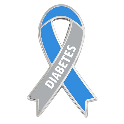 Blue And Grey Diabetes Awareness Ribbon Pin