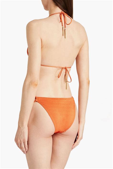 ZIMMERMANN Embellished Metallic Triangle Bikini THE OUTNET