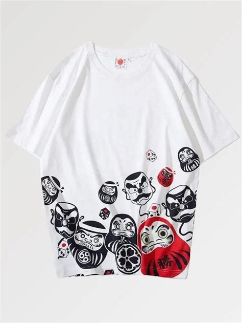 Daruma T Shirt Japan Clothing Japanese Design Style Mens Printed T