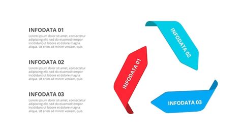 Infografía de flechas vectoriales diagrama de ciclo con 3 opciones