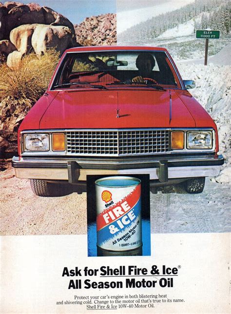 1979 Shell Fire And Ice All Season Motor Oil Ford Fairmont Usa Original